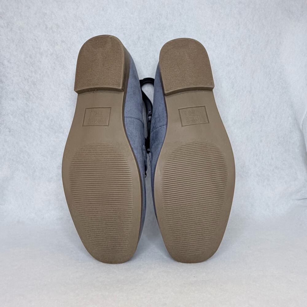 Time and Tru Womens Size 9 Blue Faux Suede Horsebit Loafers Memory Foam NWT - Picture 3 of 4